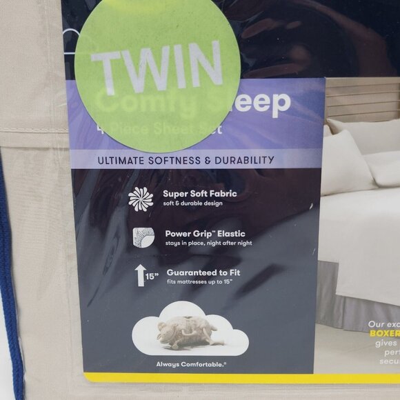 Serta SertaRest Comfy Sleep Sheet Set Sheets Secure Fit On Mattress Twin 4 pc - Picture 5 of 10